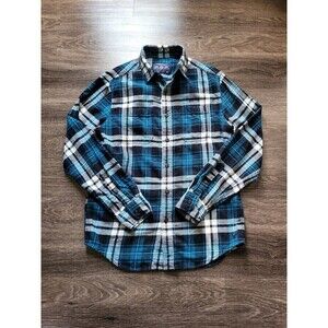 American Eagle Prep Fit, Men's Long Sleeve Button Up Flannel Shirt, Size Small